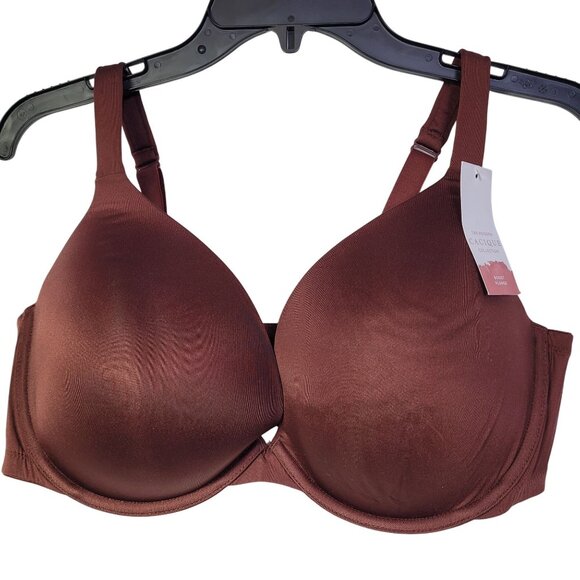 Cacique Women's Plus 42DD Brown Boost Plunge Bra Underwire New - Picture 1 of 14
